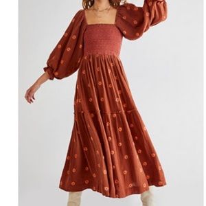 Dahlia Embroidered Maxi Dress Free People